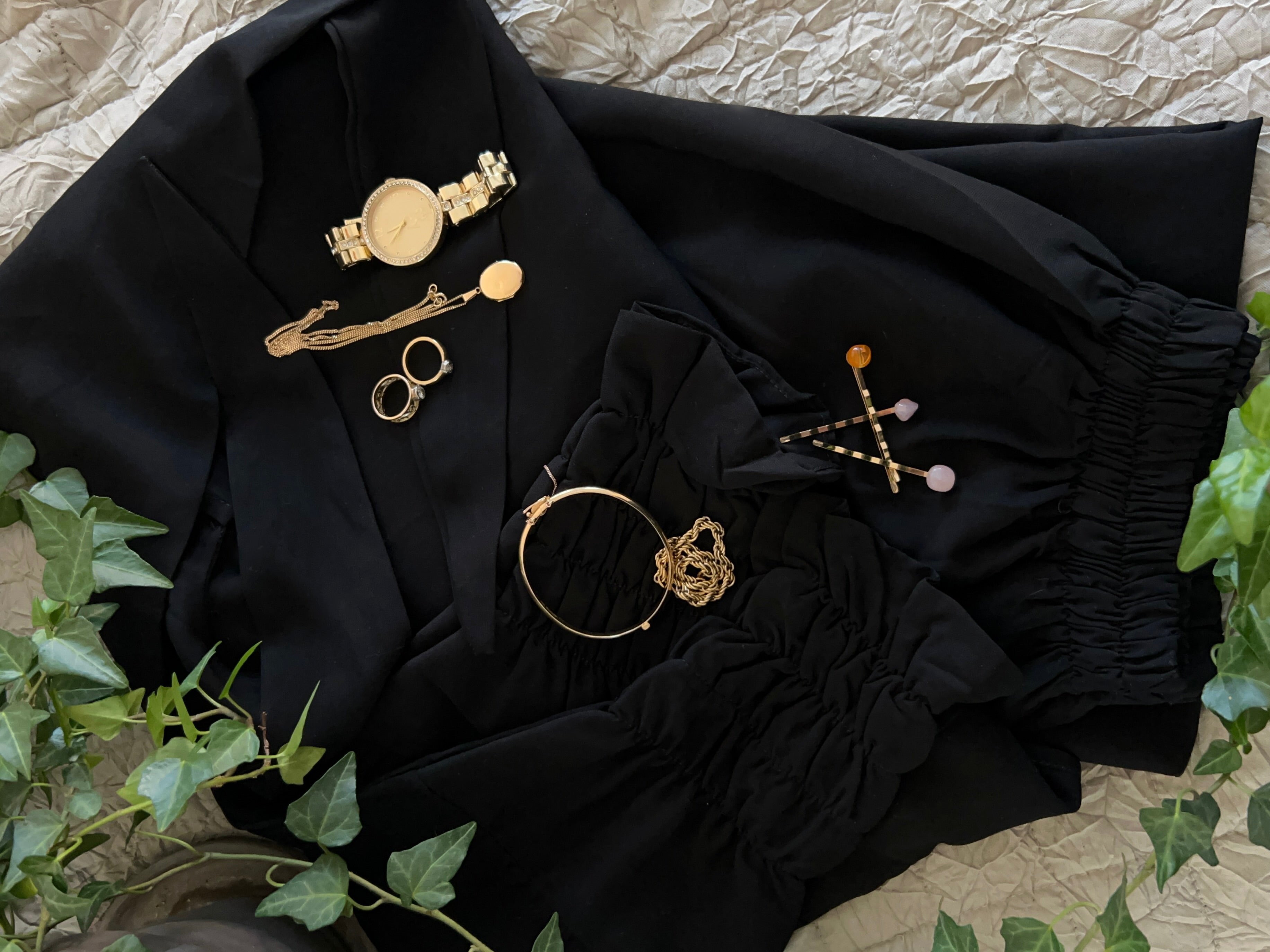 Two Pieced Layla Khimar Set in Midnight Black